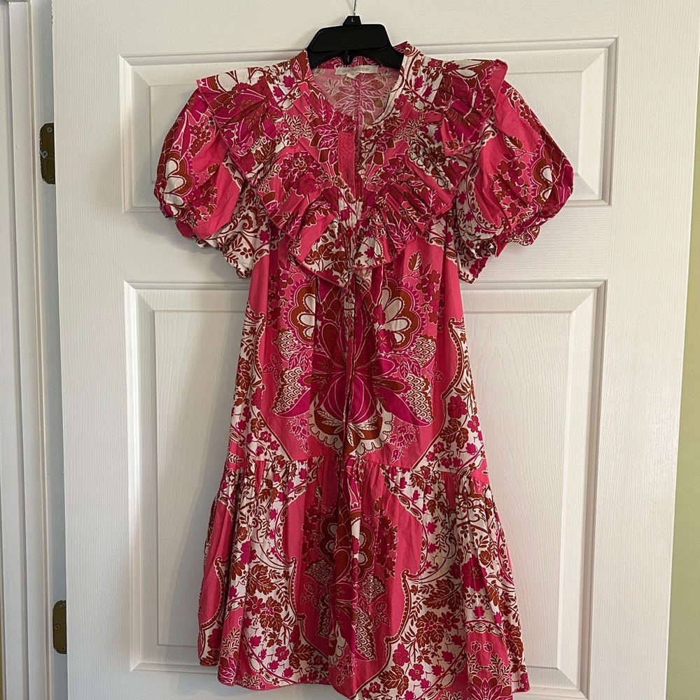 Floral Pink Ruffle Dress